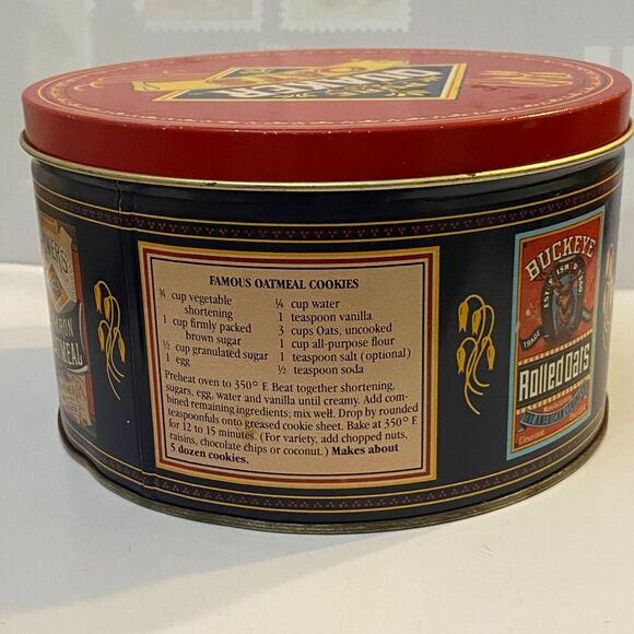 Pure Quaker Oats Limited Edition 1983 Vintage Tin Collector Decorative Recipe - Picture 5 of 10